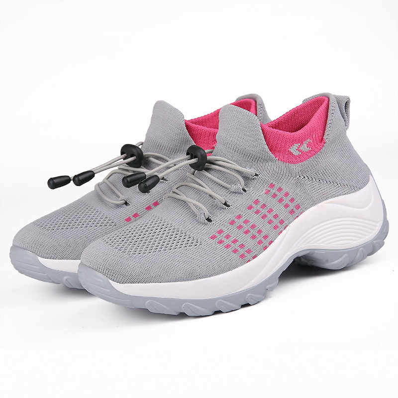 New spring and summer men's and women's flying knitting large size couple shoes 36-47 size_voghion.com