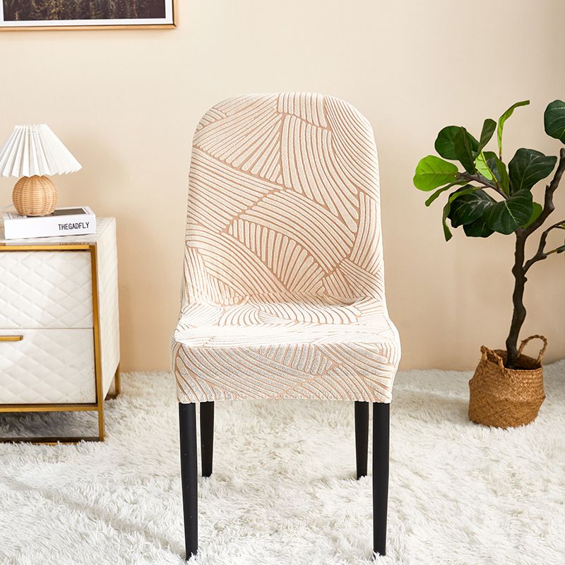 Thickened jacquard curved chair cover all-inclusive universal dining table and chair protective cover household large round stool cover_voghion.com