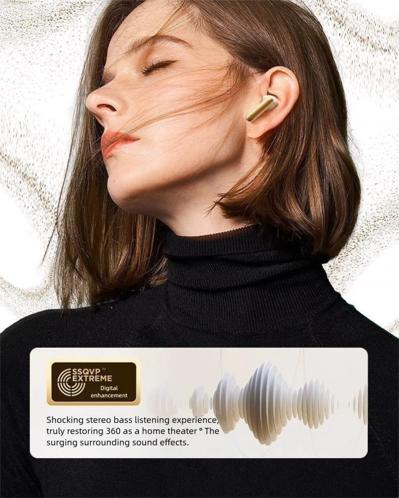【FANBIYA】New Wireless Bluetooth Earbuds Semi-In-Ear Sports High-Quality Noise Cancelling Long Battery Life Universal_voghion.com
