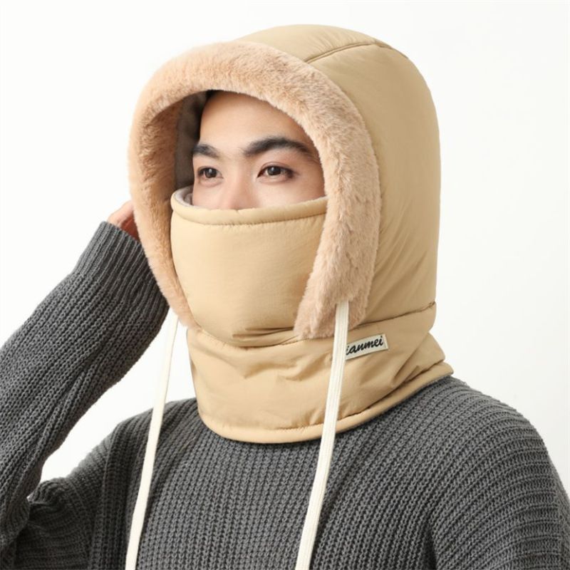LazyZoom Fleece-Lined Thickened Windproof Snow With Scarf And Face Mask, Cold-Resistant Skiing Lei Feng Hat Women, Winter Cycling_voghion.com