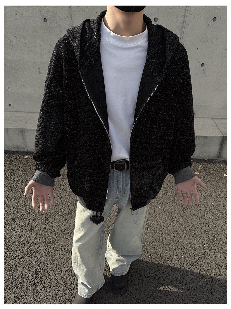 Cleanfit Zip-Up Hoodie voor heren – Vintage-geïnspireerd oversized sweatshirtjack voor casual streetwear_voghion.com