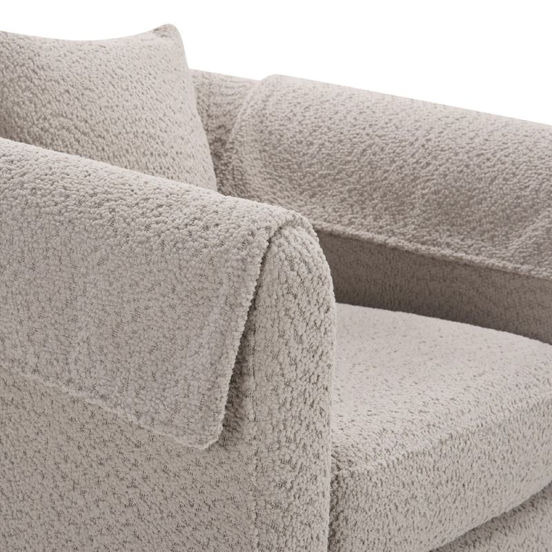 Swivel Accent Chair With Ottoman Set, Modern Chenille Barrel Armchair With Removable Back Pillow & 2 Armrest Covers For Living Room, Bedroom, Office, Gray_voghion.com