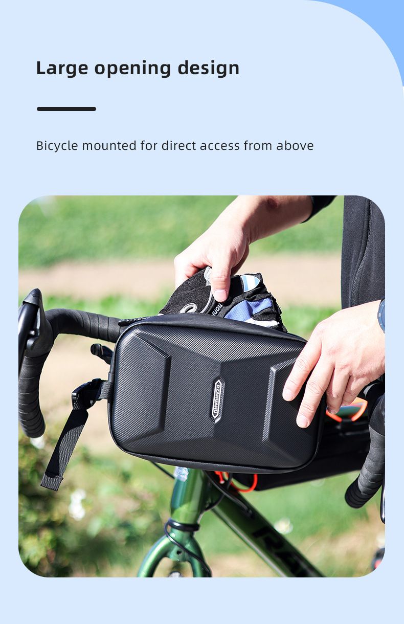 Nova bicicleta com feixe frontal de grande capacidade, bolsa crossbody de casca dura de montanha, bolsa suspensa de bicicleta com bateria dinâmica_voghion.com