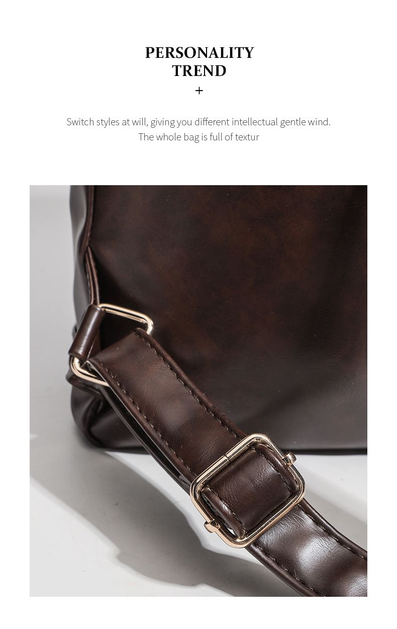 Backpack College Style Backpack Retro Soft Leather PU Men's Bag Casual Cambridge Commuter Schoolbag Large Capacity New_voghion.com