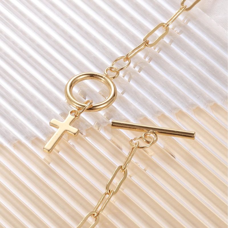 Collana con ciondolo a croce con graffetta semplice personalizzata, girocollo hip hop, outfit da spiaggia_voghion.com