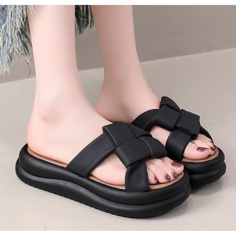 Plateau-Hausschuhe Damen tragen hochwertige 2024 Sommer neue weiche Sohle Flip-Flops Mode Hausschuhe_voghion.com