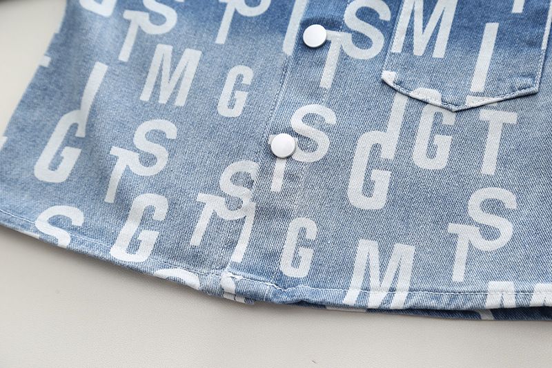 Otroška oblačila, otroška jesenska tridelna obleka, fantovske polne potiske z angleškimi črkami, modne hlače iz jeans jakne z dolgimi rokavi_voghion.com