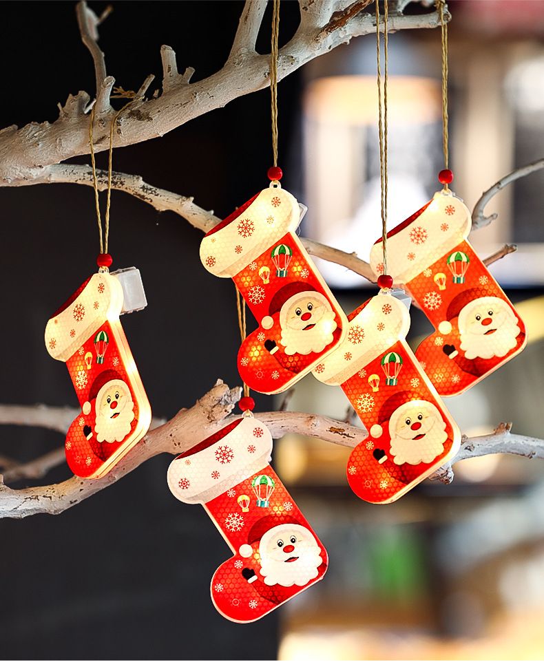 Luces LED colgantes para árbol de Navidad: adornos festivos para el hogar, ventanas y fiestas._voghion.com