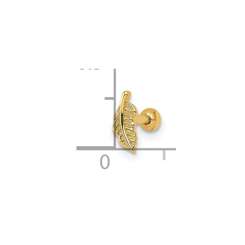 14k 16 Gauge Leaf Labret Stud_voghion.com
