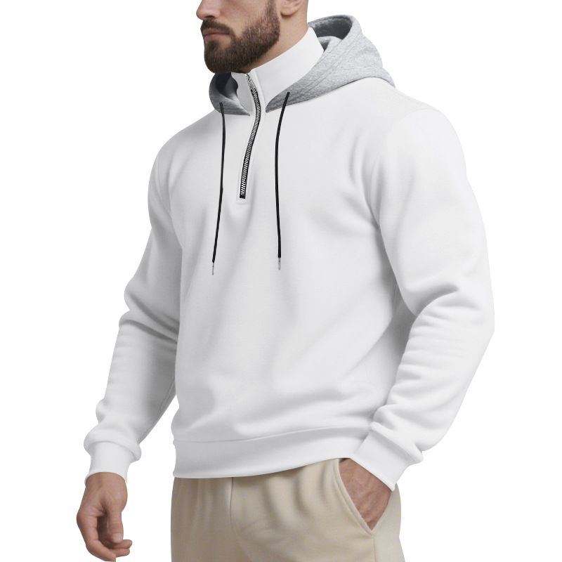 Maglione invernale pesante da uomo con cappuccio, collo alto, casual, sportivo, a maniche lunghe, stile transfrontaliero_voghion.com