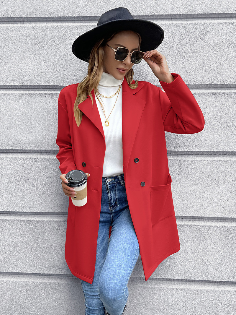 Abbigliamento donna autunno e inverno cardigan di media lunghezza giacca doppiopetto in maglia per donna_voghion.com