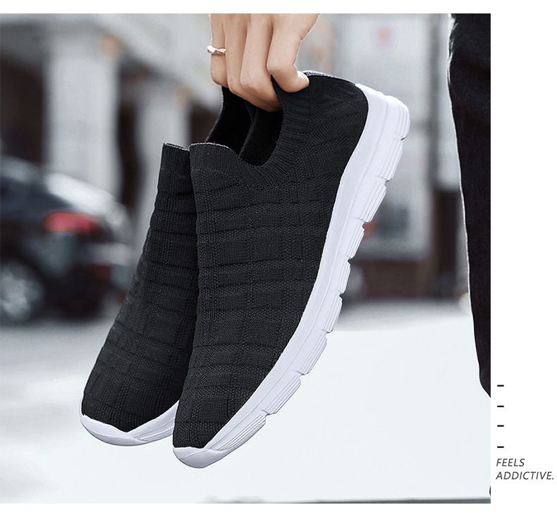 Men's In Large Size, Men's And Women's Casual Single Fly Woven Mesh Surface, Breathable Couple Fashion Shoes, Sock_voghion.com