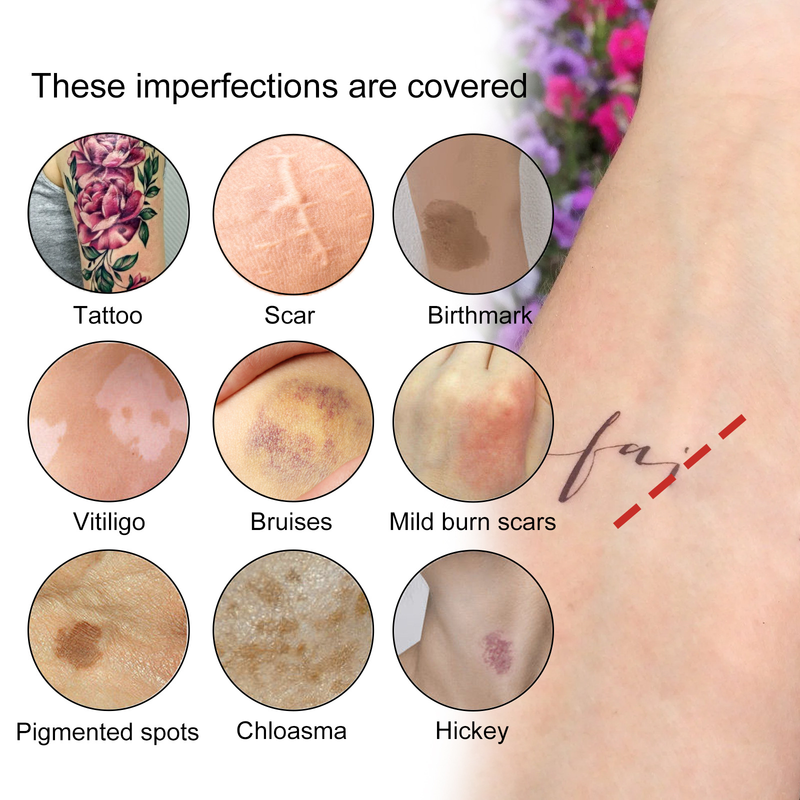 EELHOE waterdichte verhelderende cover tattoo moedervlek litteken onzichtbare tweekleurige concealer_voghion.com