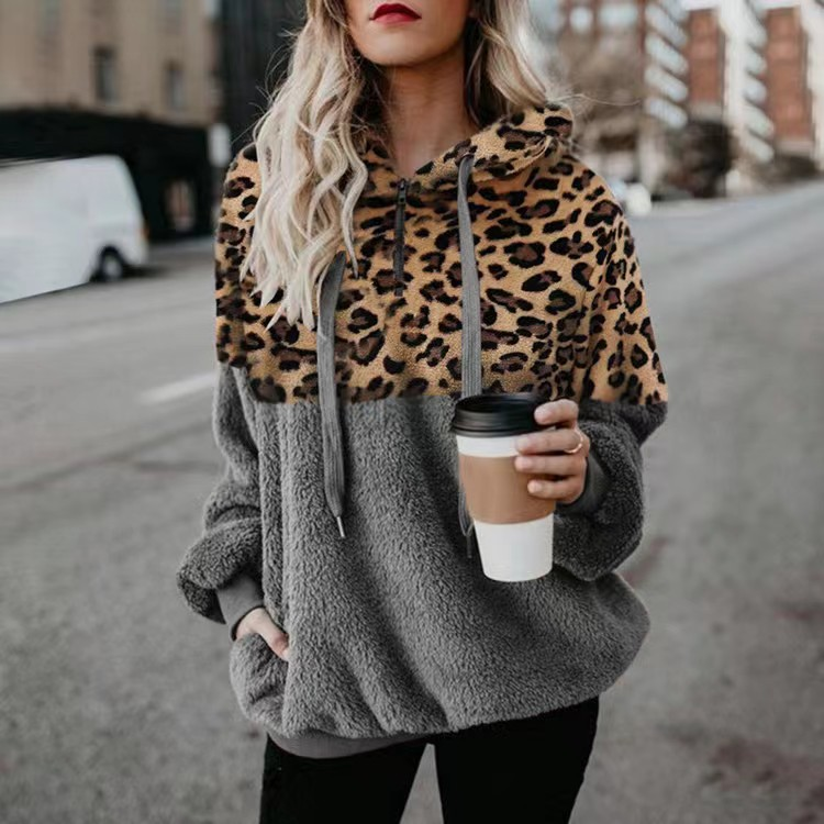 Sexy Top mat Leopardendruck a Reißverschluss fir Fraen_voghion.com