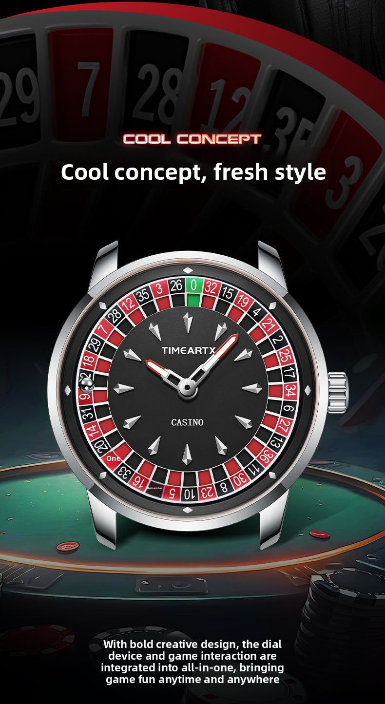 TIMEARTX Cross-Bordr Trad Nw Roultt Mn's Watch Luminous Watrproof Lathr Strap Trndy Quartz Wristwatch_voghion.com