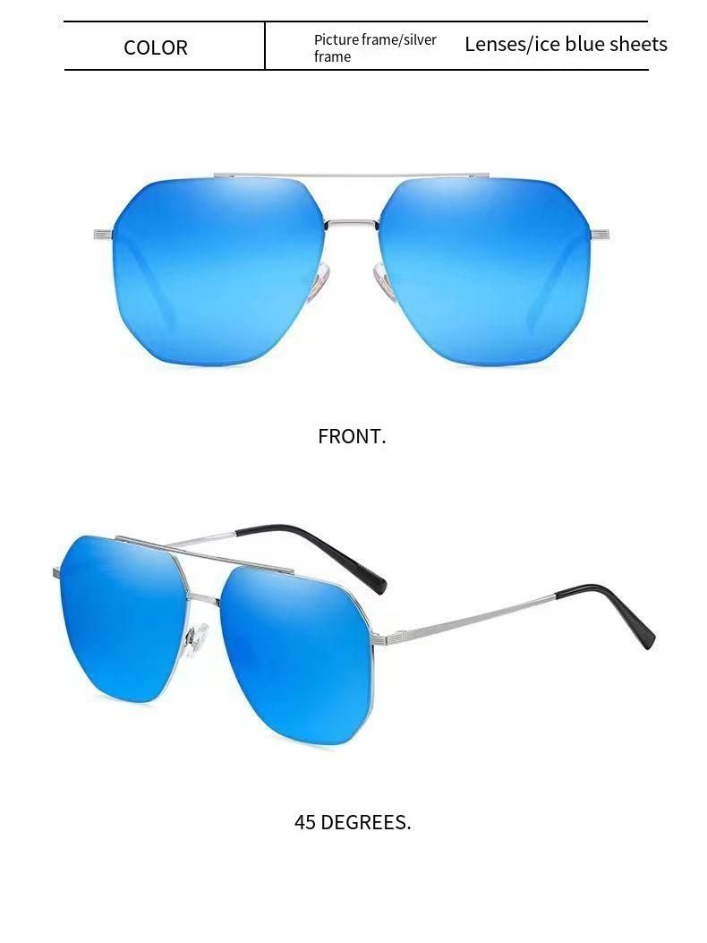 Titanium Steel Polarized Sunglasses Douyin Same Screw-free Design Men's Polygonal Sunglasses Driving Fishing Glasses Tide_voghion.com