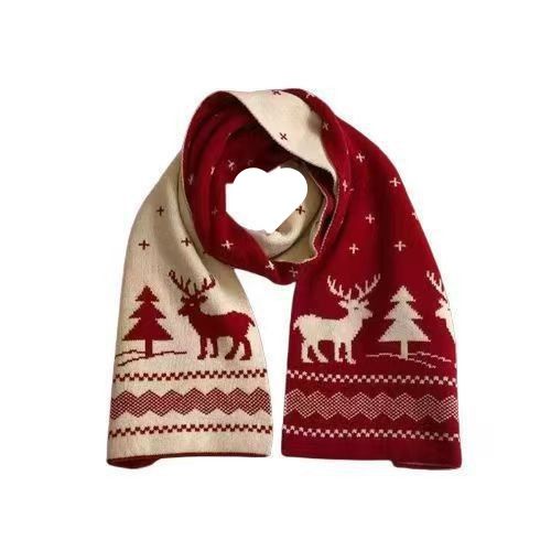 Regalo di Natale Cervo Unisex Inverno Coppia Stile Versatile Sciarpa Tricolore Studente Caldo All'ingrosso Spedizione Gratuita_voghion.com