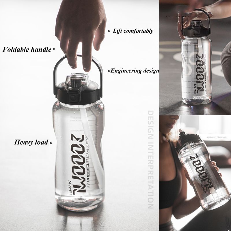1,5/2L Borracce per esercizi all'aperto Bollitori sportivi e fitness da un gallone di grandi dimensioni Tazze con bilancia e cannuccia_voghion.com