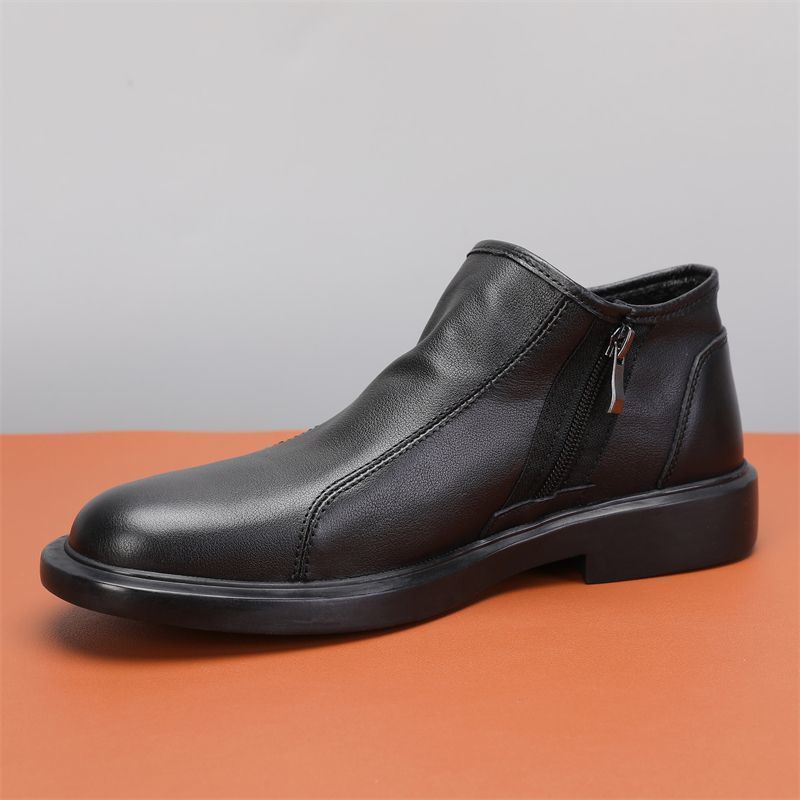 Cowhide Single Layer Low Top Men's Casual Shoes Breathable Genuine Soft Leather Boots Men_voghion.com