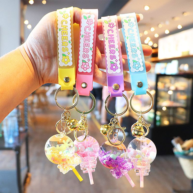 Float into oil maple leaf lollipop drift bottle couple car bag small gift girl pendant keychain_voghion.com