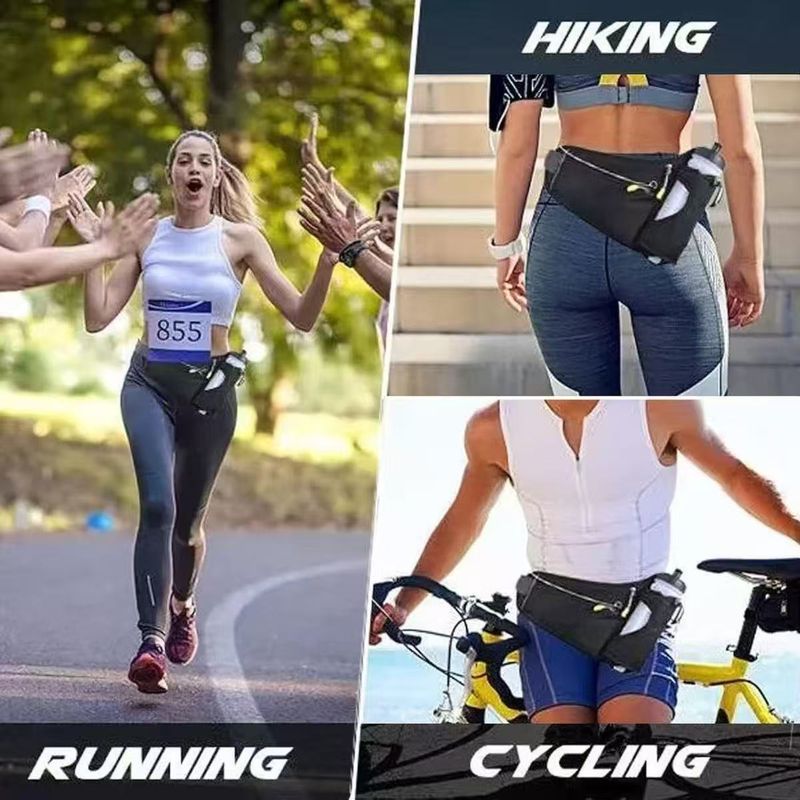Cross-border Running Outdoor Fitness Waist Multi-functional Water Bottle Key Phone Bag Factory Direct Sale Lightweight_voghion.com