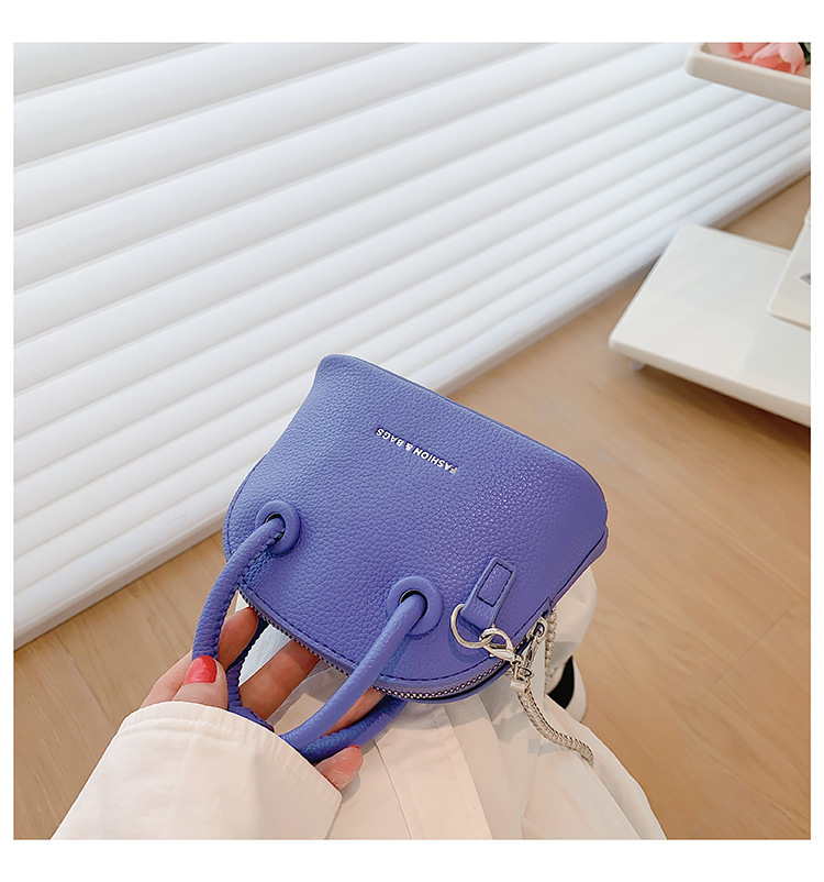 Small Chain Bag For Women 2023 New Fashion Litchi Pattern Mini Shell Bag For Women Fashion Bags Temperament Handheld Oblique_voghion.com