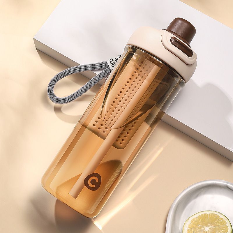 Bottiglia d'acqua Wopu ad alto valore, per la preparazione di tè ai fiori, per studentesse, grande capacità, tazza estiva con cannuccia_voghion.com