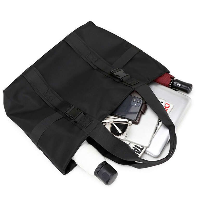 Men's Handbag, Large Capacity Single Shoulder Trendy Tote Solid Color Waterproof Travel Bag, Student Makeup Bag_voghion.com