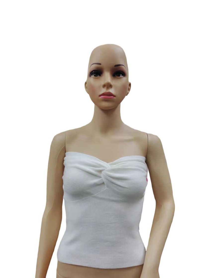 2023 New Knitted Tight Bottom Strap Twisted Short Style Sexy Bareback Elastic Minority Female_voghion.com