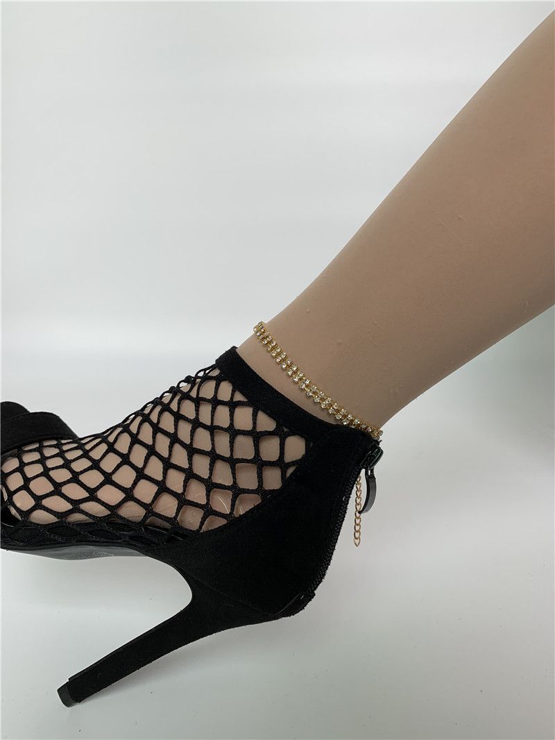 Brățară nouă cu diamante, două rânduri de diamante, lanț simplu cu diamant flash, bijuterii mici cu diamante pentru picior_voghion.com