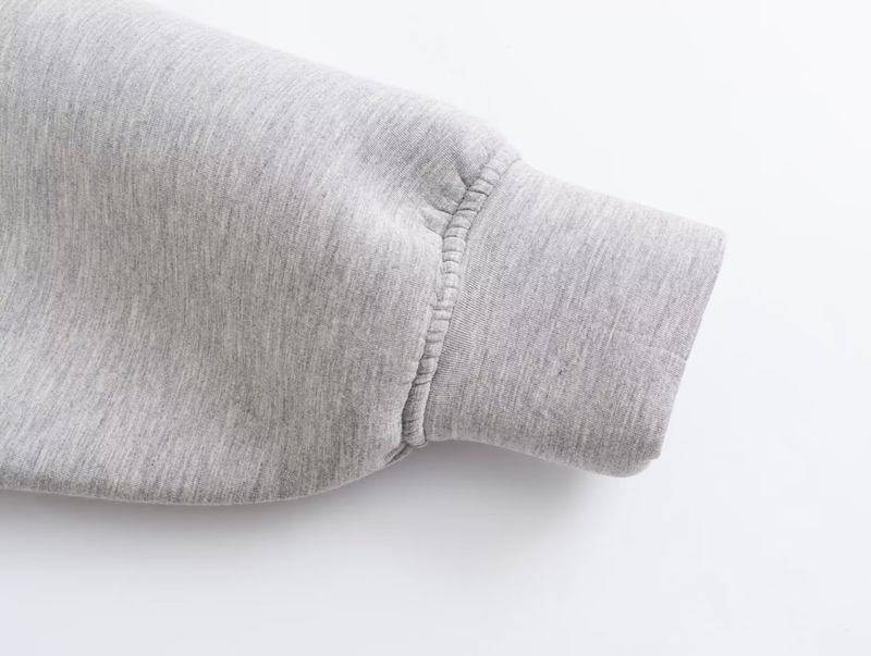 Kadın kapşonlu uzun uzay pamuklu ceket bol hırka sweatshirt_voghion.com