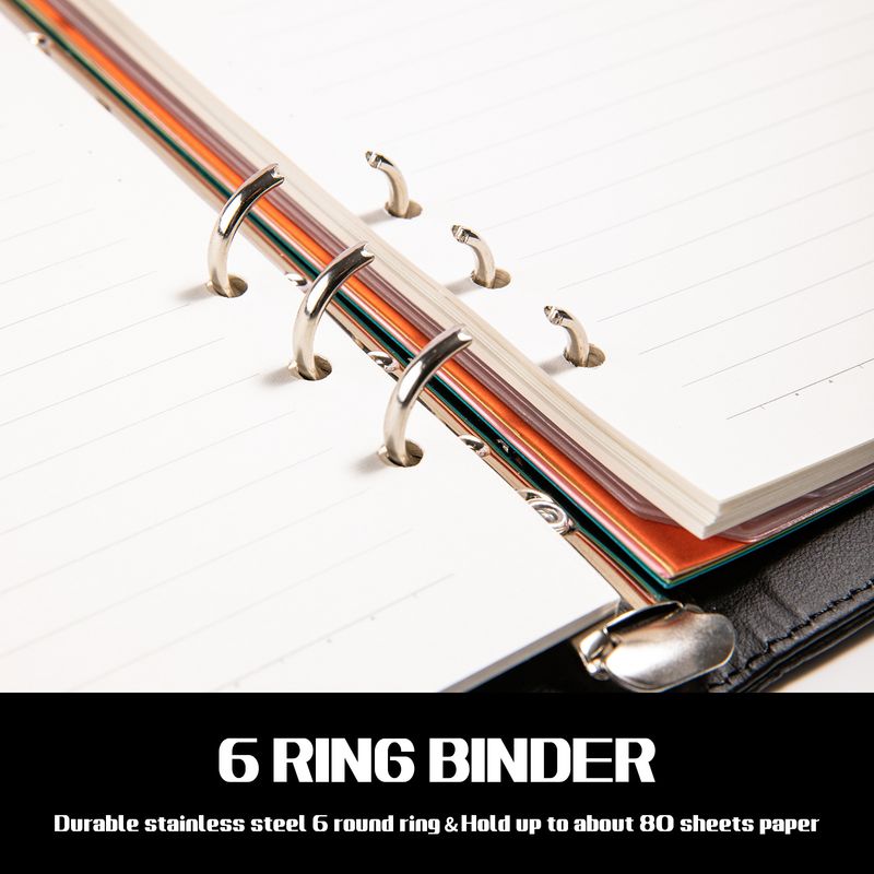 A5 Pastel PU Leather Binder Notebook – Refillable Planner With Zipper Pocket, Card Slots & Cash Holder – Premium Lined Journal For Work_voghion.com