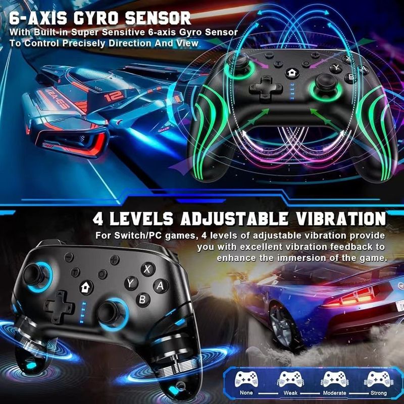 Switch Wireless Bluetooth Game With Screenshot For Android, IOS, Mobile Phone, Gyroscope, Computer, PC Controller_voghion.com