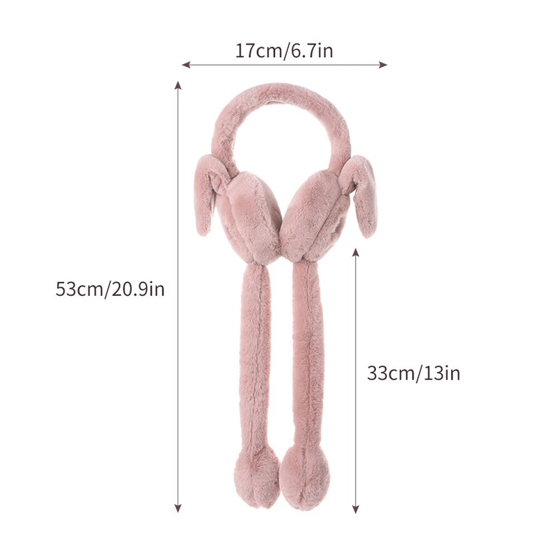 1Pcs Neue Dame Flauschigen Herbst Und Winter Nette Warme Bewegen Die Airbag Kaninchen Ohren Kalten Ohrenschützer, weiche Ohrenschützer Täglichen Verschleiß_voghion.com