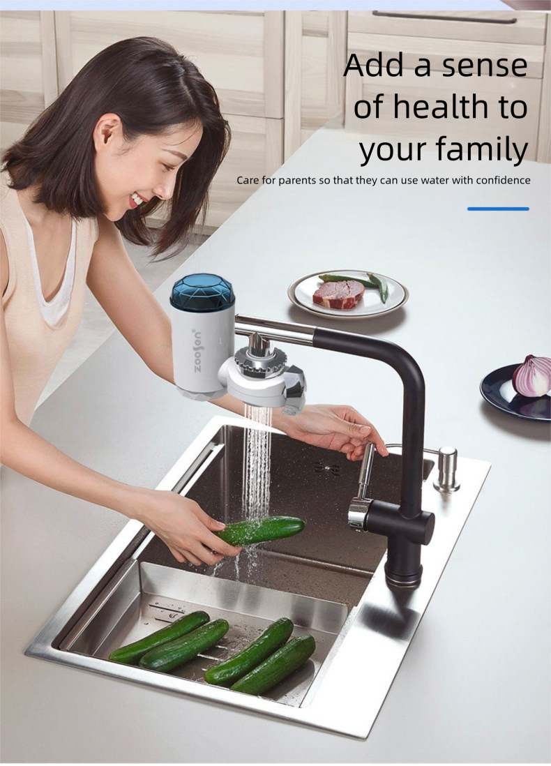 Purificatore d'acqua visivo, filtro per rubinetto domestico con cartuccia visibile, sistema di purificazione dell'acqua da cucina_voghion.com