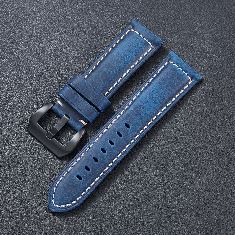 Premium Genuine Leather Watch Band For Men - Distressed Full Grain Cowhide, Rugged & Stylish, Fits 20mm To 26mm Watches_voghion.com