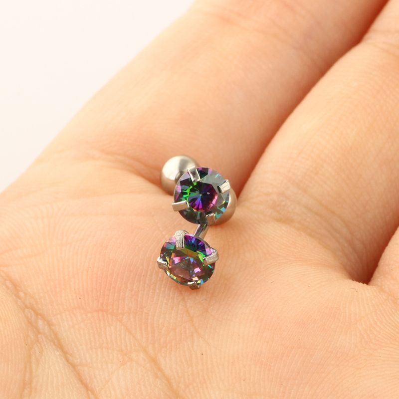 Orecchini rotondi in zircone da 5 mm, orecchini in zirconio con presa, piccoli orecchini, gioielli per piercing in acciaio inossidabile_voghion.com