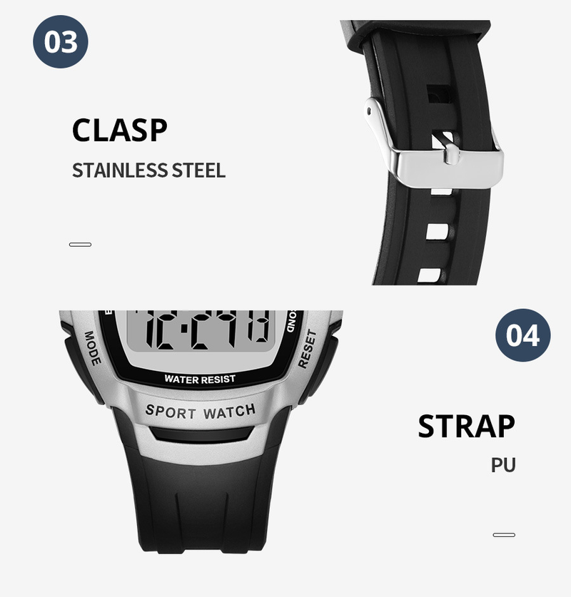 SYNOKE new retro electronic watch men's large screen simple waterproof luminous student watch sports_voghion.com
