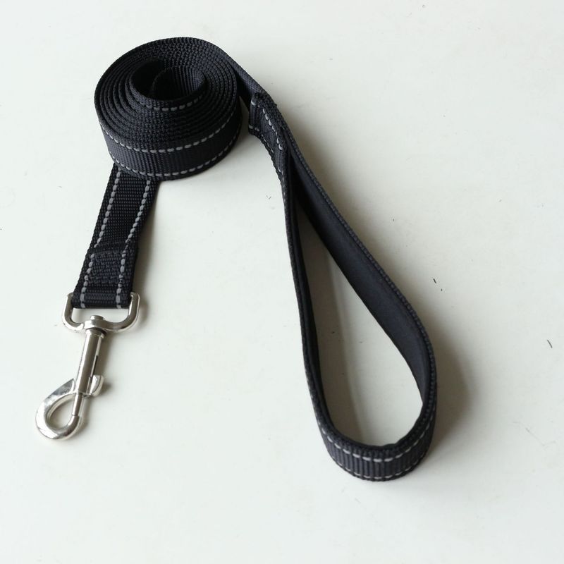 Guinzaglio per animali domestici in nylon riflettente, tessuto in seta, cintura con corda per addestramento, collare a catena, anello per collo per cani_voghion.com