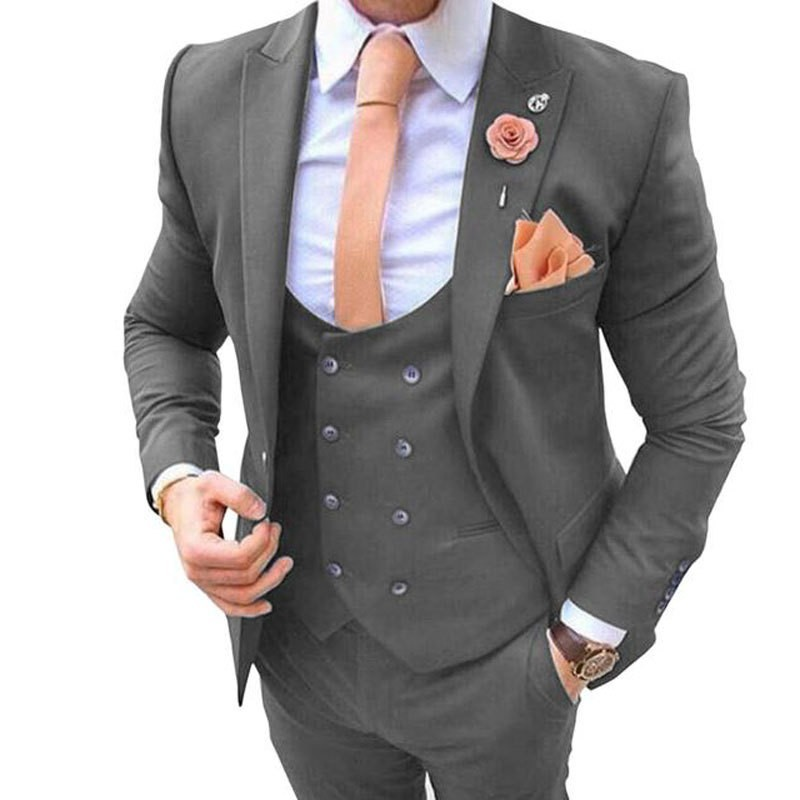 Conjunto de tres piezas ajustado para hombre, frac de novio de boda, traje de baile_voghion.com