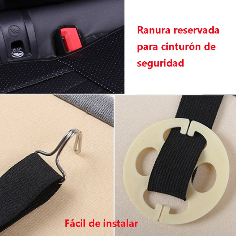 Cuscino posteriore universale in pelle PU, protezione per sedile, interno in spugna, tappetino nero, protezione traspirante per interni auto_voghion.com