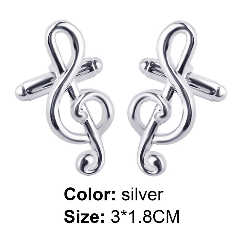 Zhuoxinder Maschio Argento Placcato Notazione Musicale Forma Lega Moda Gemelli da Uomo per Party-Sier_voghion.com