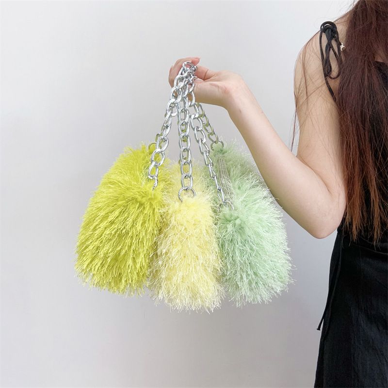 Plüschhandtaschen, Pelz-Unterarmtaschen, Schultertaschen, Kettentaschen, Abendtaschen_voghion.com