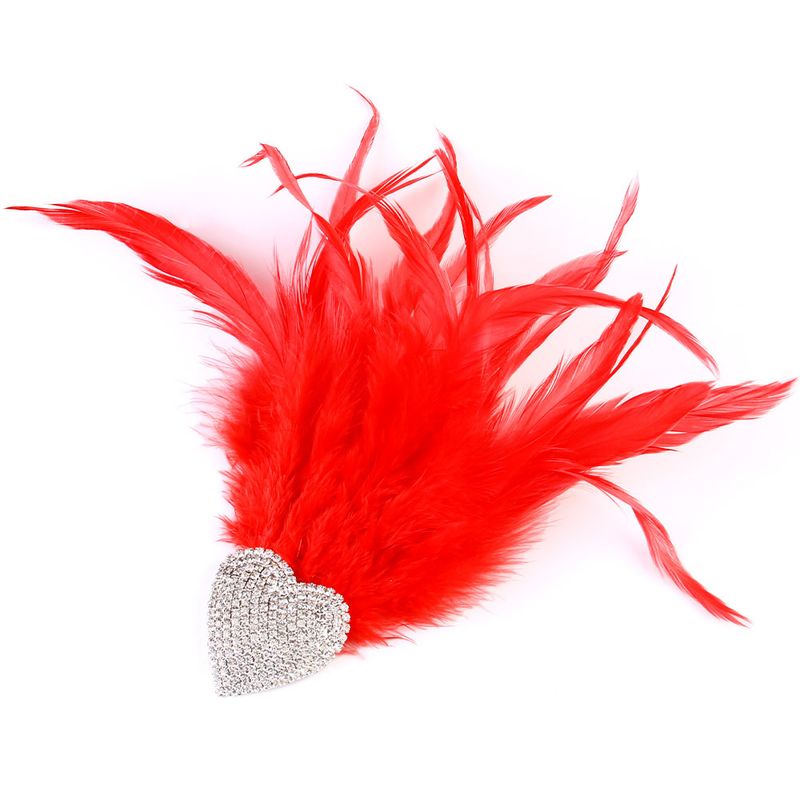 Accessori per capelli con piume di vendita calda, copricapo d'amore con strass da palcoscenico, fascia per capelli da donna_voghion.com