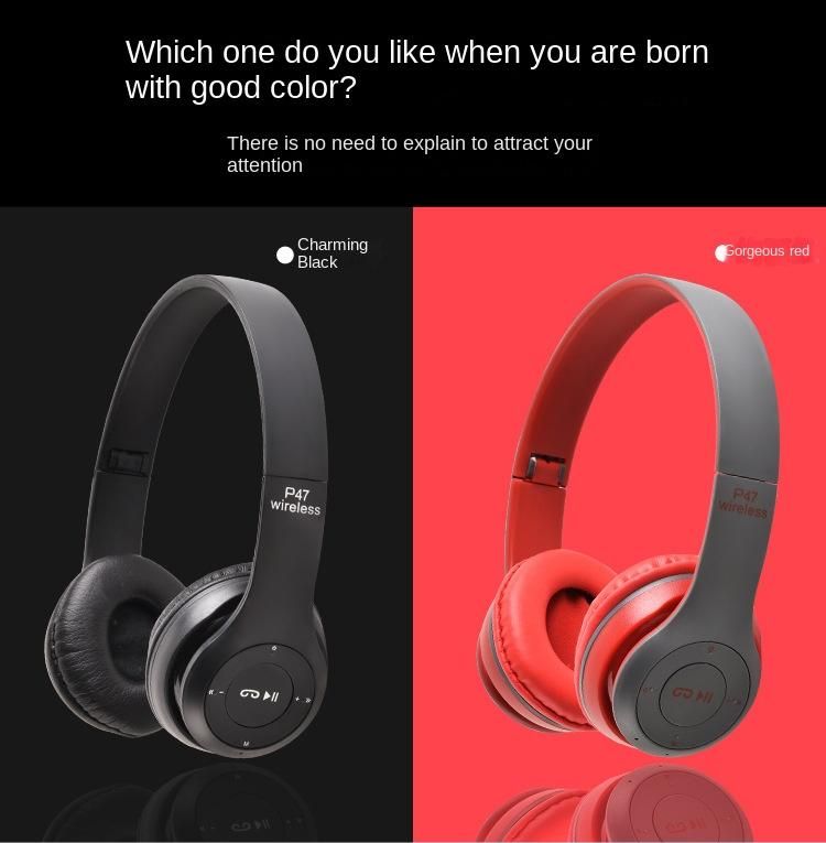 P47 Headset Bluetooth Stereo Wireless Game Headset Foldable_voghion.com