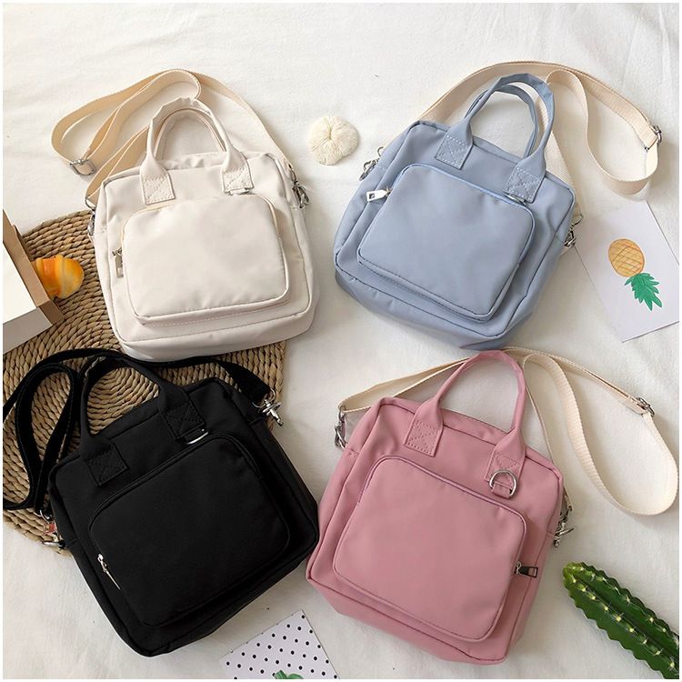 Japanese Style Cute Women's Bag Two-dimensional Doll Transparent Pain Large Capacity Canvas Bag 2021 New Girl Heart Crossbody Bag_voghion.com