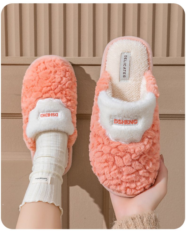 Cozy Fleece-Lined Slippers For Women & Men - Warm Winter Indoor Shoes With Anti-Slip Sole, Soft Home Footwear For Cold Floors, Couple Matching Set_voghion.com