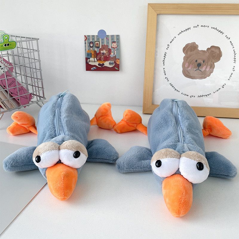 Trousse à crayons en peluche avec adorable rouge-gorge, pochette à crayons colibri, étui à crayons créatif pour enfants (vente en gros)_voghion.com