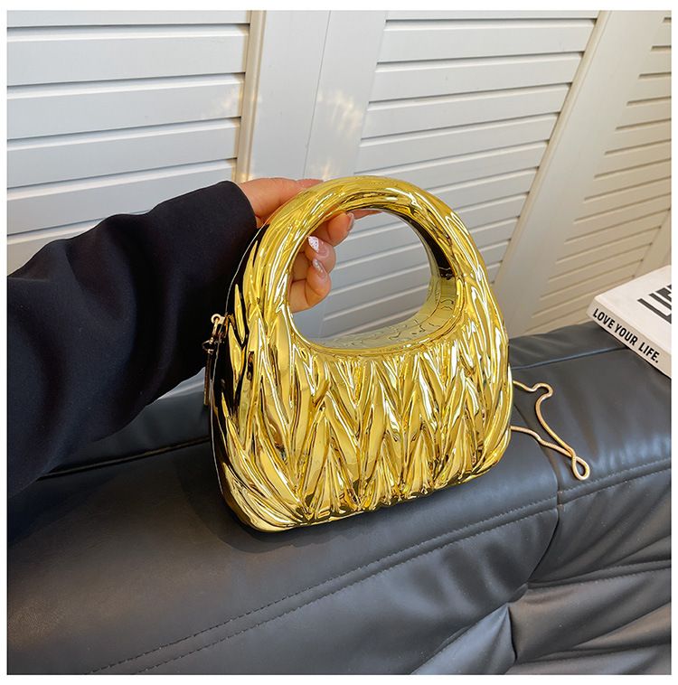 Women's Clutches Bags Acrylic Bag, Fashionable Pleated Cloud Bag, Versatile, Light Luxury And Personalized Party Bag_voghion.com