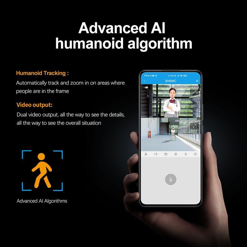 SH034C 4.0MP AI humanoidna WiFi vanjska nadzorna kamera za praćenje (AU utikač)_voghion.com
